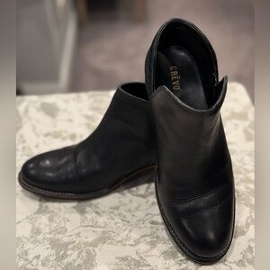 Leather and Suede Black Flat Booties